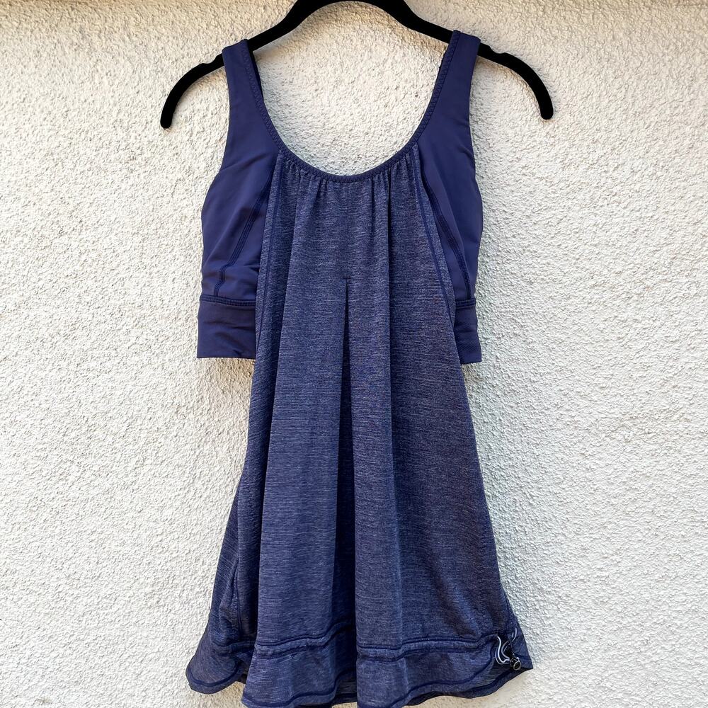 Lululemon Run Times Tank Heathered Cadet Blue 8 Bra